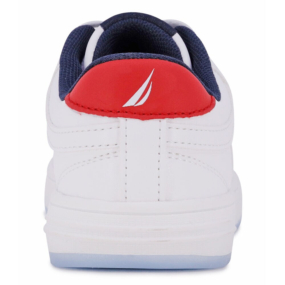 Boys' Logo Lace-Up Sneaker,White,large