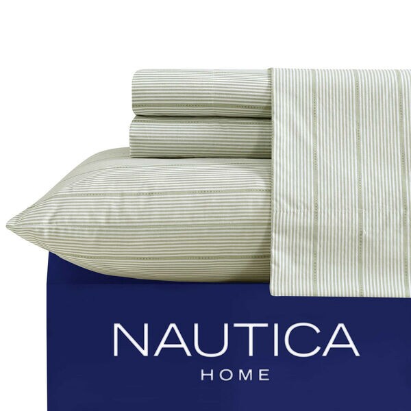 Ellipse Stripe Green Queen Sheet Set
