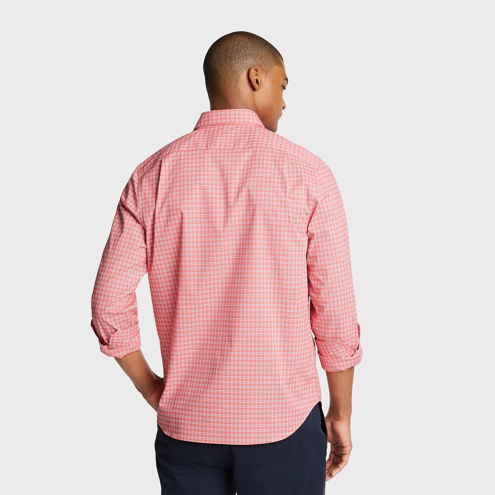 CLASSIC FIT WRINKLE-RESISTANT PLAID SHIRT,Spiced Coral,large