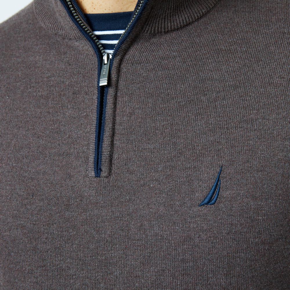 NAVTECH QUARTER-ZIP SWEATER,Sable Heather,large