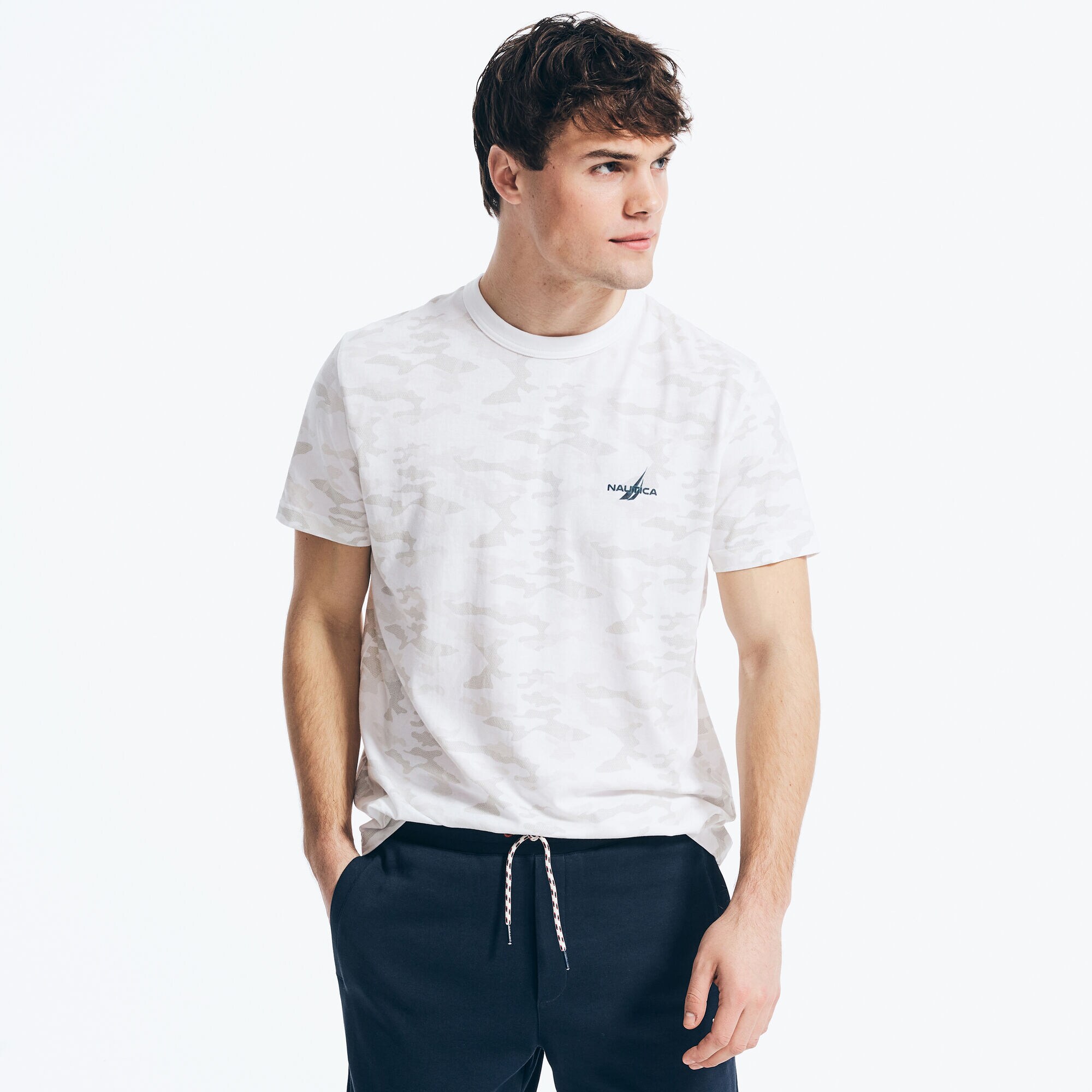 CAMOUFLAGE LOGO T-SHIRT,Bright White,large