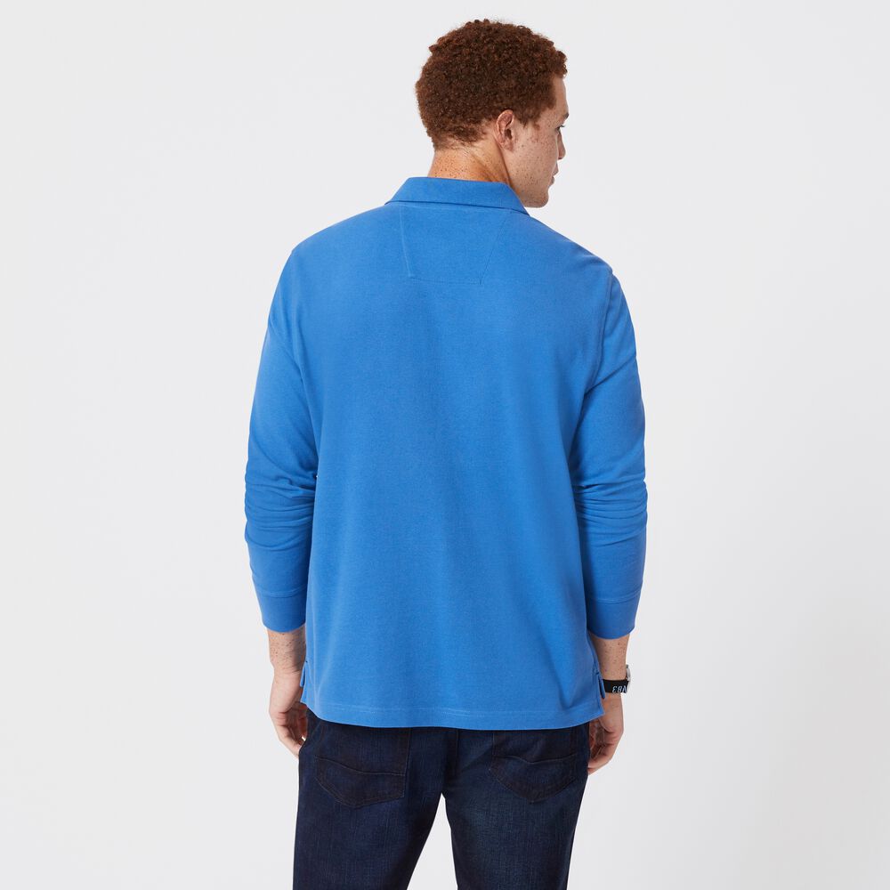 CLASSIC FIT LONG SLEEVE POLO,Nite Sea Heather,large