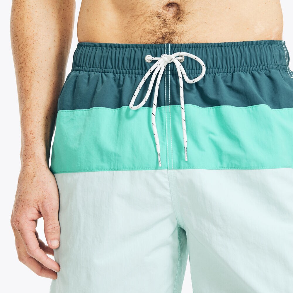 8" TRI-BLOCK QUICK-DRY SWIM,South Beach Aqua,large