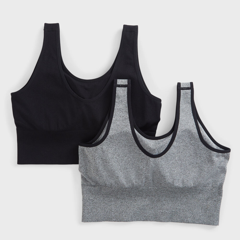 LOGO GRAPHIC SPORTS BRA, 2-PACK,Grey Heather,large