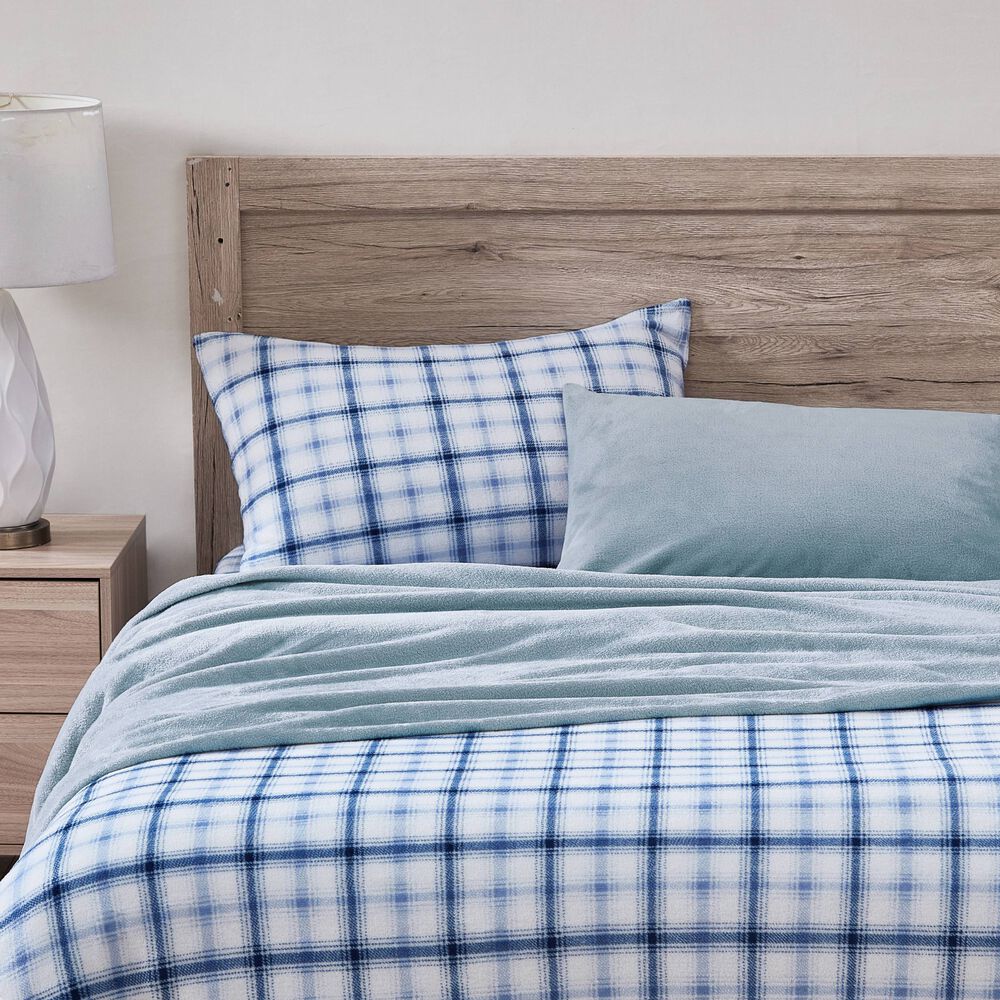PLAID TWIN SHEET SET,Blue Mirage,large