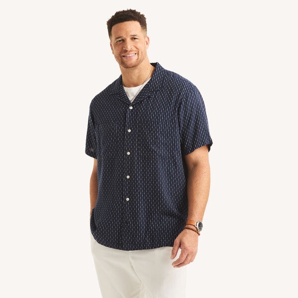 Big & Tall Dobby Short-Sleeve Camp Shirt
