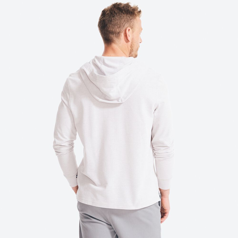 HOODED LONG-SLEEVE T-SHIRT,Grey Heather,large