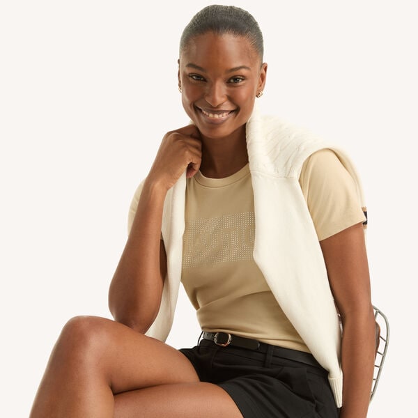 Rhinestone Logo Graphic T-Shirt