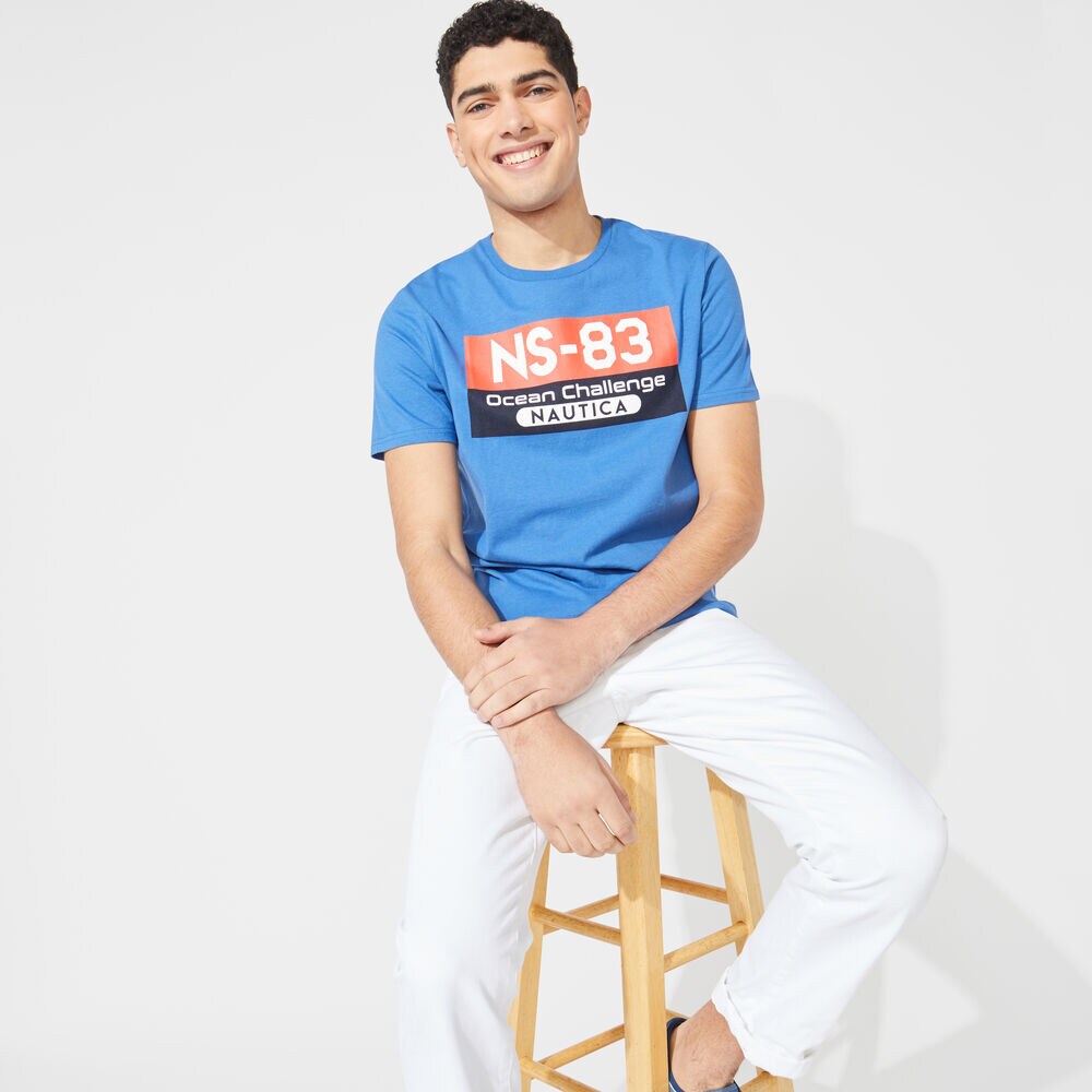 NS-83 OCEAN CHALLENGE GRAPHIC T-SHIRT,Windsurf Blue,large