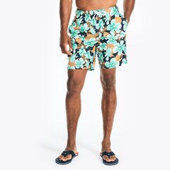 8" HIBISCUS PRINT SWIM,Light Olive,large
