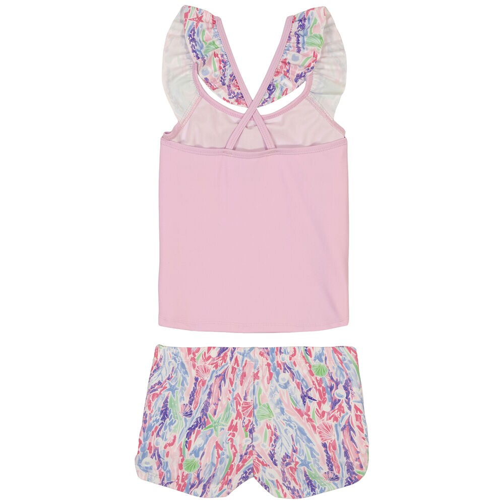 Little Girls' Sea Life Tankini Set (4-6X),Tulip Pink.,large