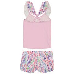 Little Girls' Sea Life Tankini Set (4-6X),Tulip Pink.,large