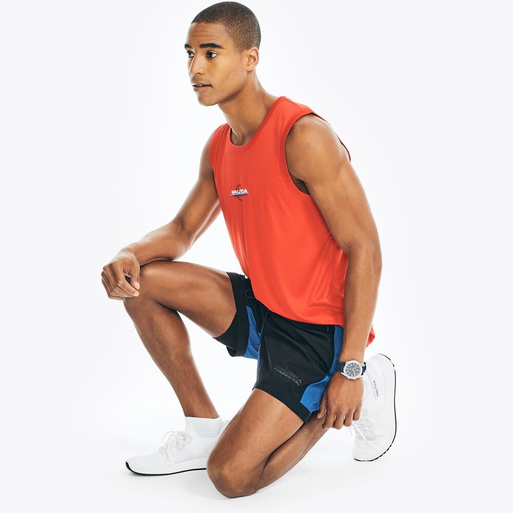 COMPETITION 6" COLORBLOCK COMPRESSION SHORT,True Black,large