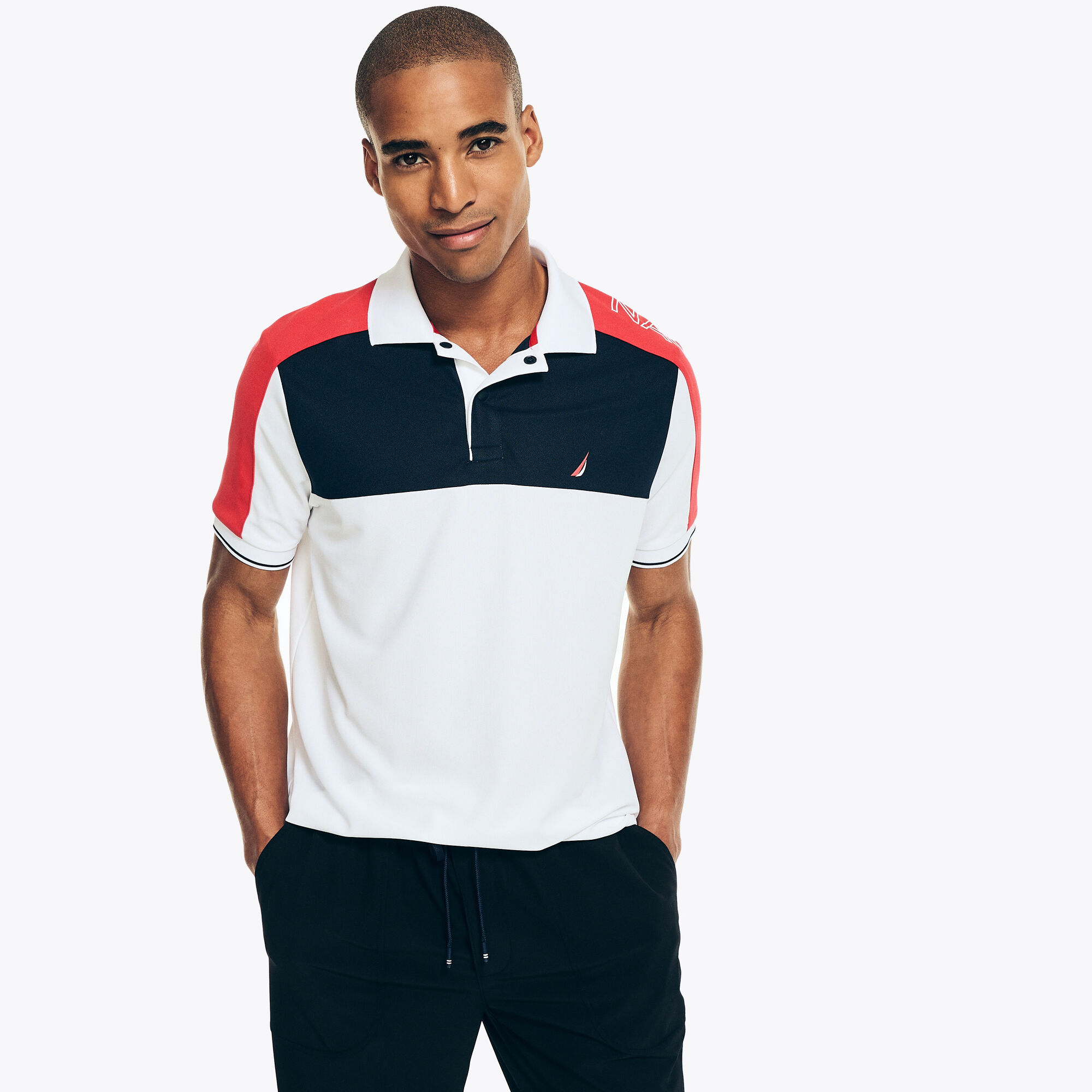 NAVTECH CLASSIC FIT POLO,Bright White,large