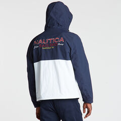 Colorblock Hooded Jacket,Navy,large