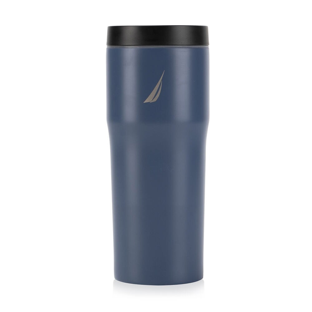 BRAND ICON DOUBLE-WALLED STAINLESS STEEL PUSH-BUTTON TUMBLER,Ice Blue,large