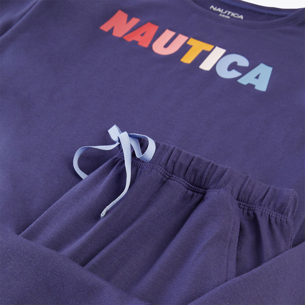 Long-Sleeve Pajama Pant Set,Tugboat Blue,large