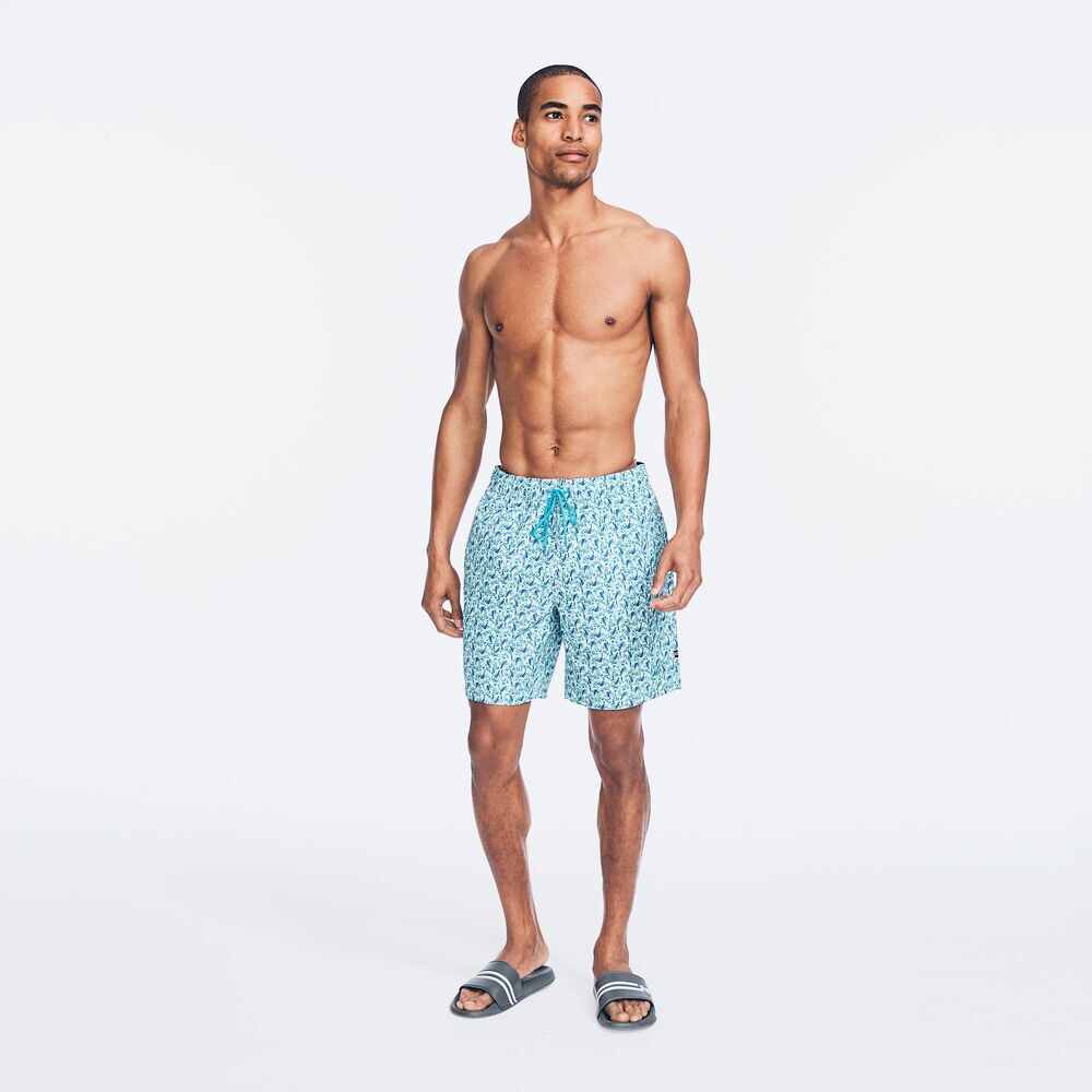 8" SUSTAINABLY CRAFTED FISH PRINT SWIM,South Beach Aqua,large