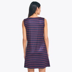Striped Cover-Up Dress,Tomales Red,large