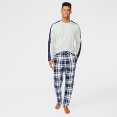 PLAID FLEECE SLEEP PANT,Navy,large