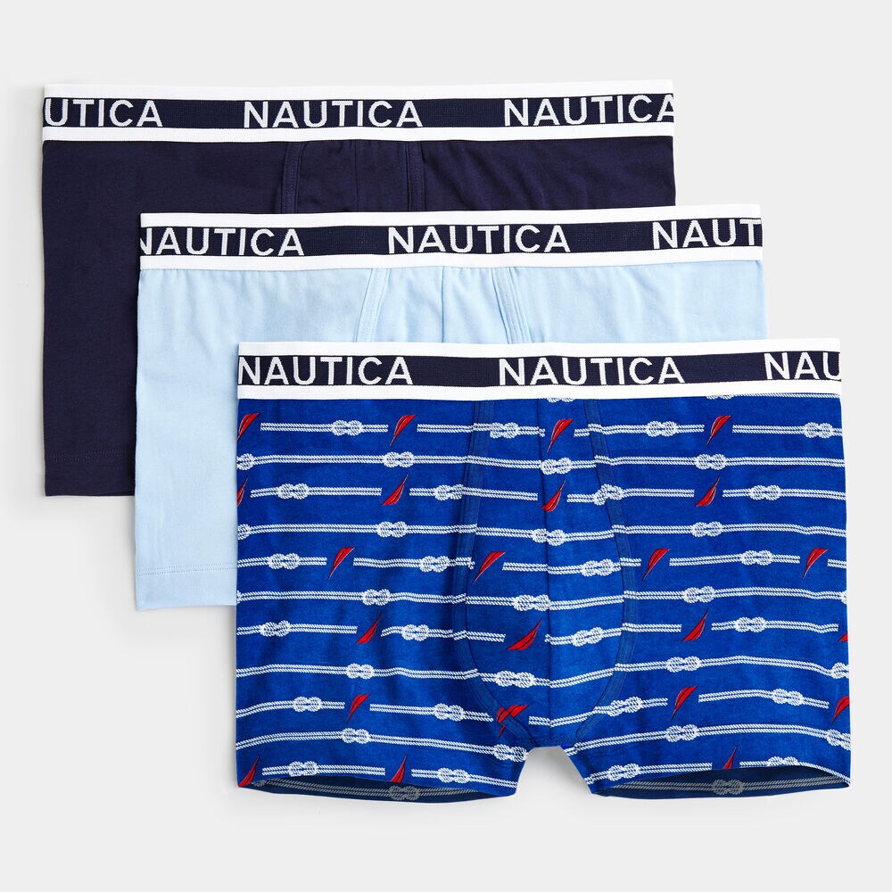 COTTON-STRETCH BOXER BRIEFS, 3-PACK,Varsity Blue Wash,large
