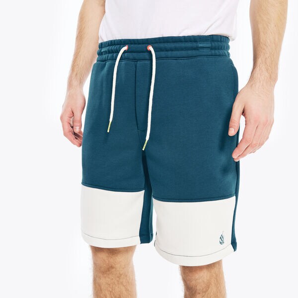 9" BIG & TALL COLORBLOCK LOGO FLEECE SHORT