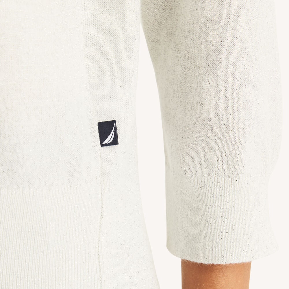 Dolman Boat-Neck Sweater,Oat,large