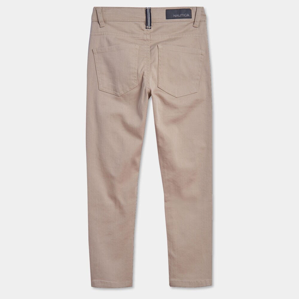 LITTLE BOYS' SKINNY-FIT 5-POCKET TWILL PANT (4-7),Dark Brown Heather,large