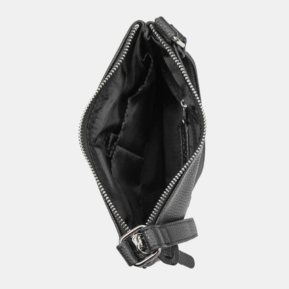 LOGO-EMBOSSED PEBBLED CROSSBODY BAG,True Black,large