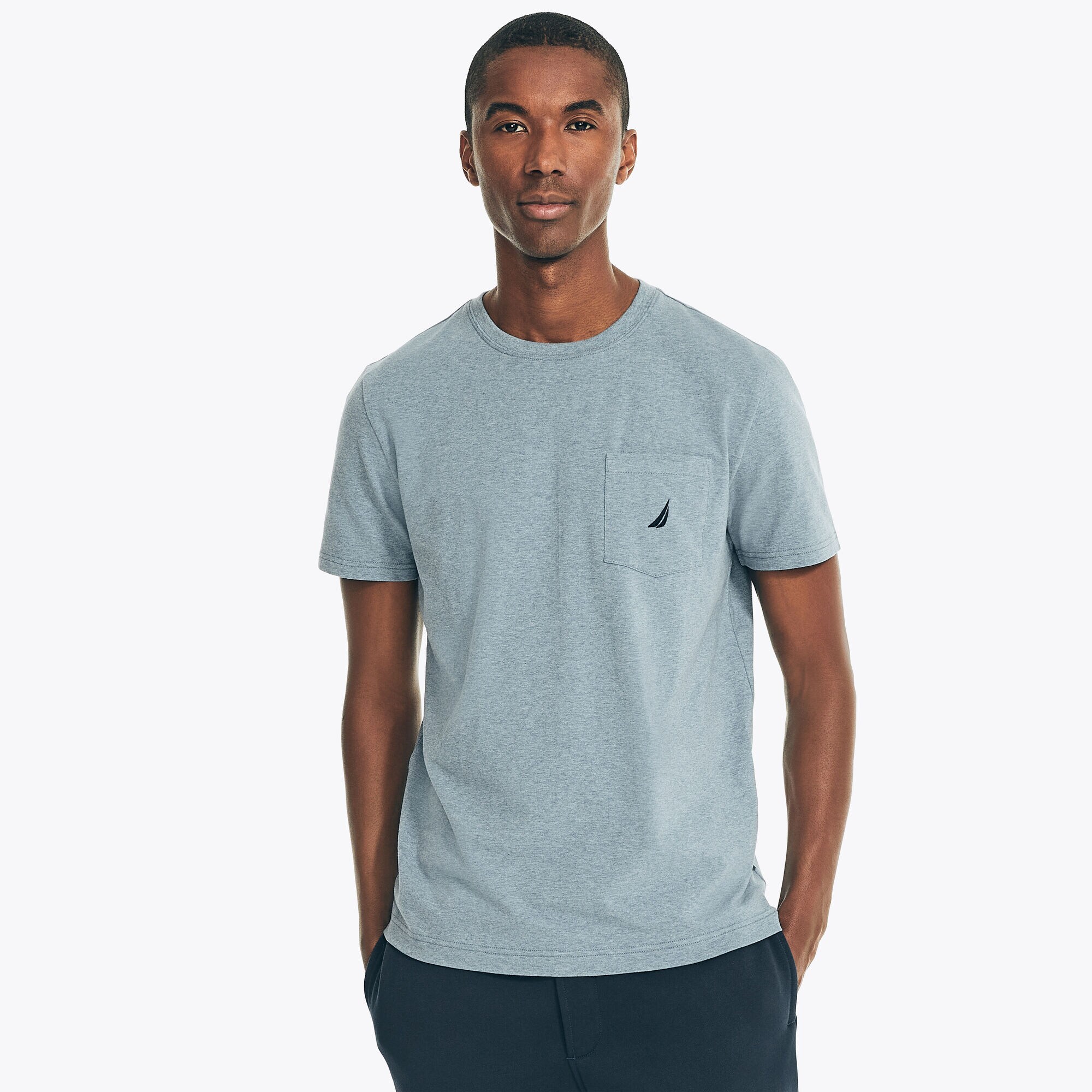 Deck Pocket T-Shirt,Anchor Blue Heather,large