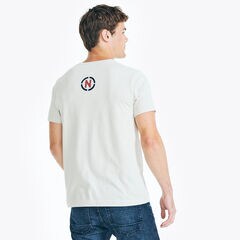 NAUTICA JEANS CO. FLAG GRAPHIC T-SHIRT,Oatmeal Heather,large