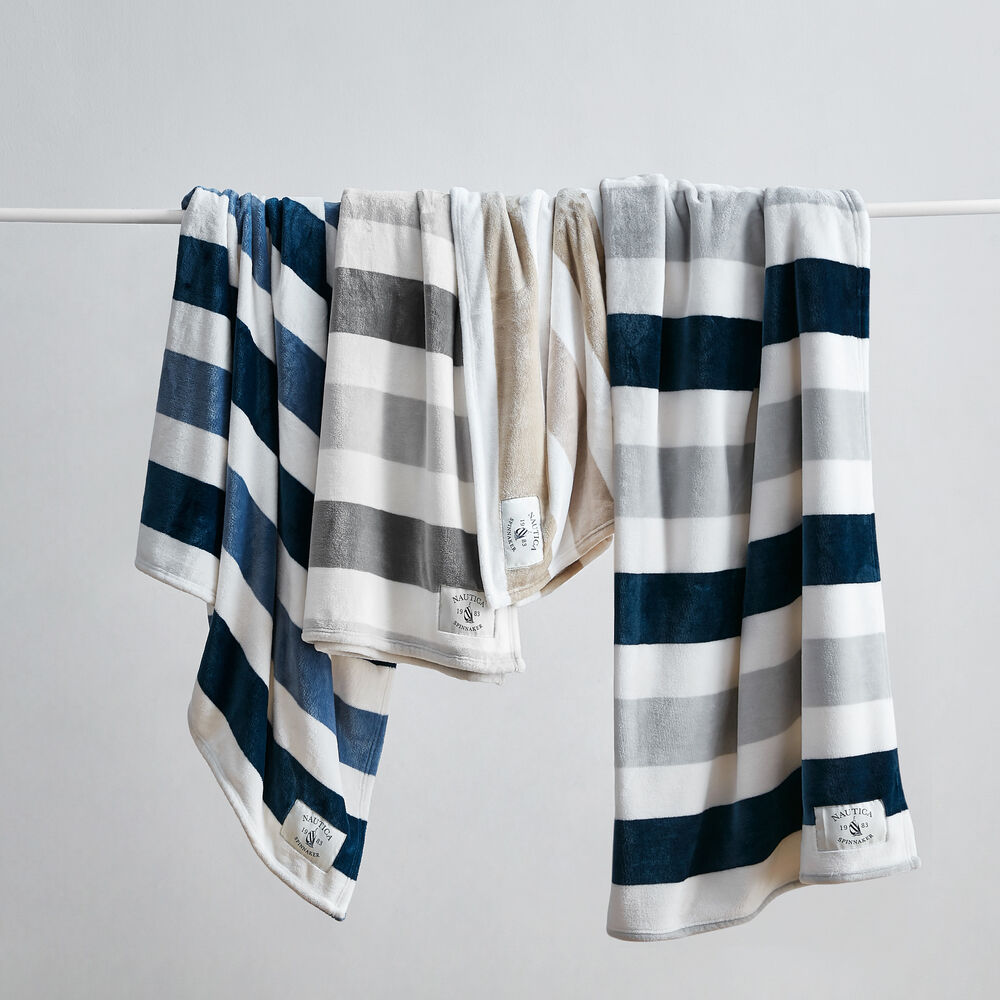 STRIPED THROW BLANKET,Heather,large