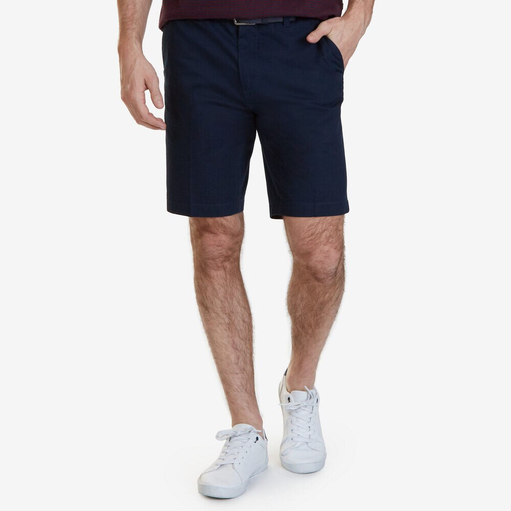 Slim Fit Flat Front Short,True Navy,large
