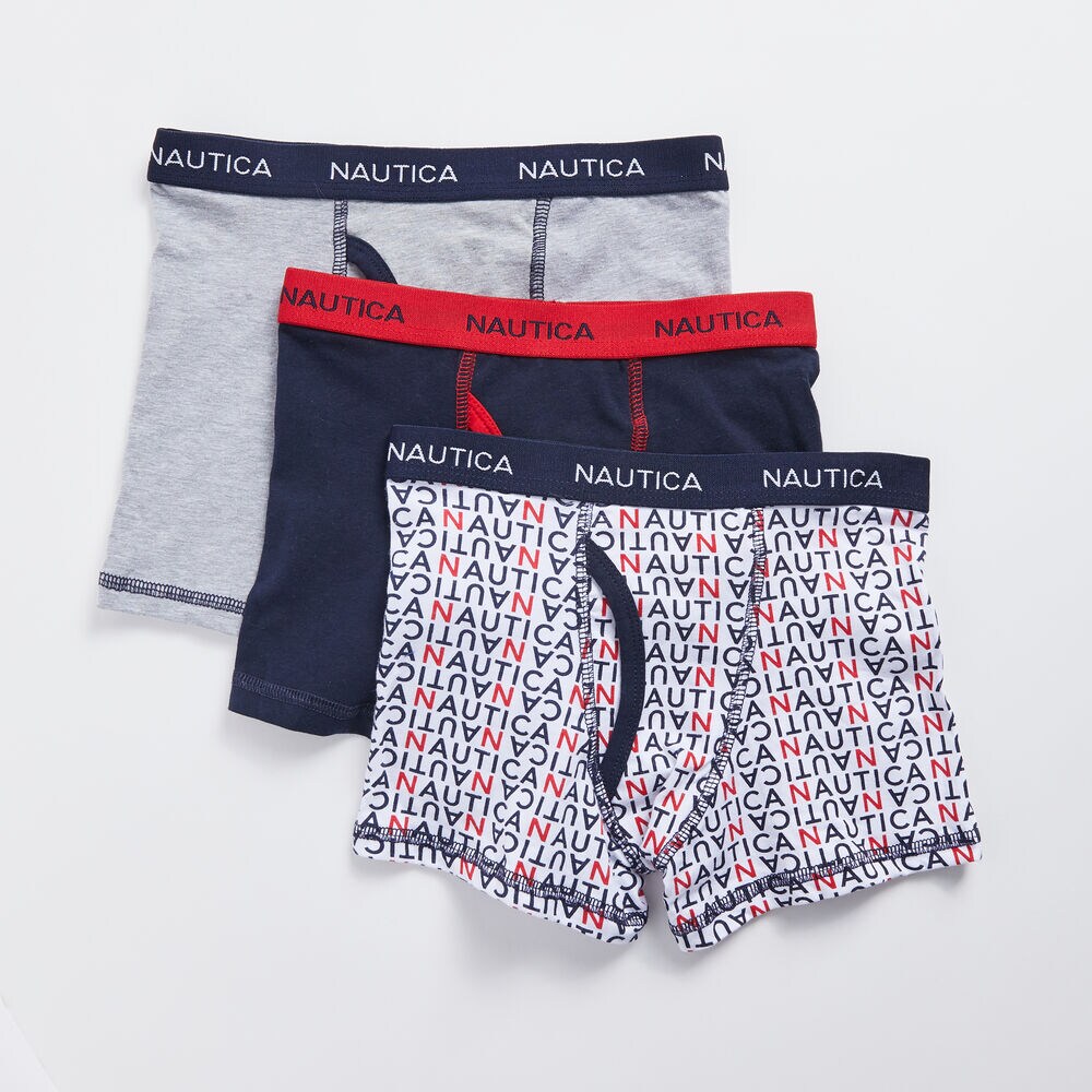 BOYS’ BOXER BRIEFS, 3-PACK,Navy,large