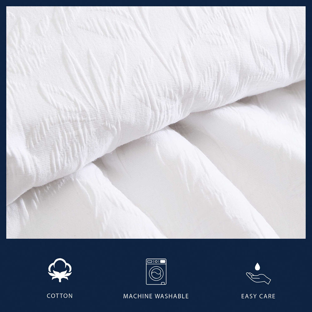 Seaside Floral White King Comforter-Sham Set,Antique White Wash,large