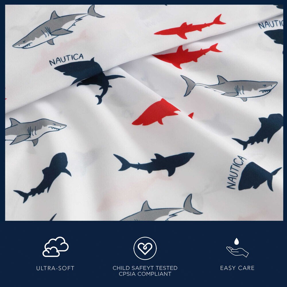 Branson Sharks Navy Twin Sheet Set,Bali Bliss,large