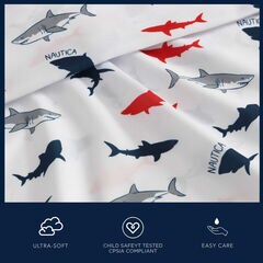 Branson Sharks Navy Twin Sheet Set,Bali Bliss,large