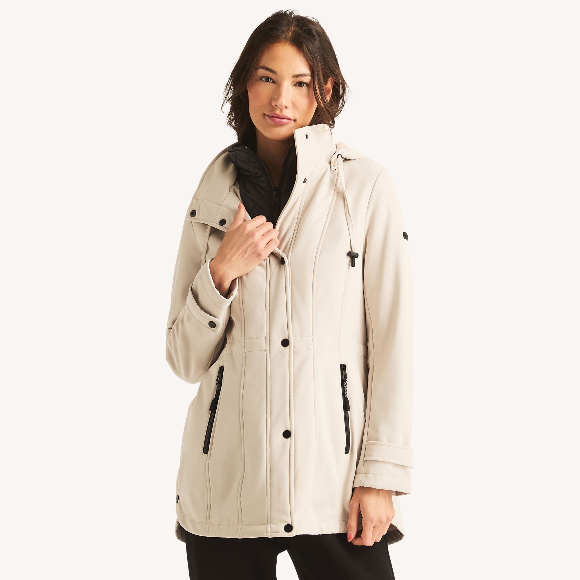 Snap-Button Jacket,Champagne,large