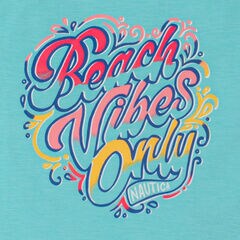 GIRLS' BEACH VIBES ONLY FOIL GRAPHIC T-SHIRT (8-16),Mint Spring,large
