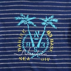 STRIPE PALM TREE GRAPHIC T-SHIRT,Blue Depths,large