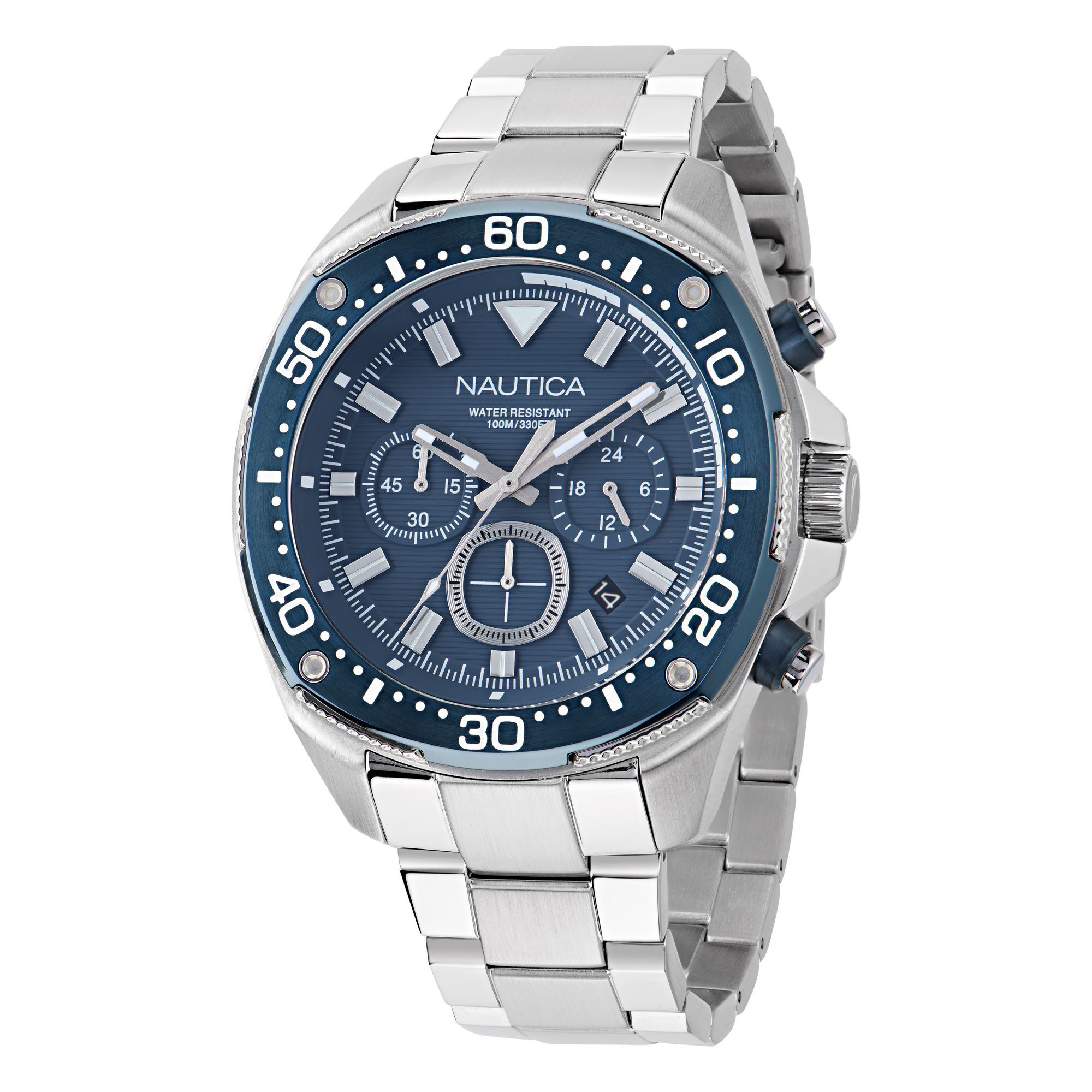 NCT Blue Sail Chronograph Stainless Steel Watch,Moorings Grey Heather,large