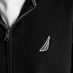 BIG & TALL FULL ZIP HOODIE,True Black,large