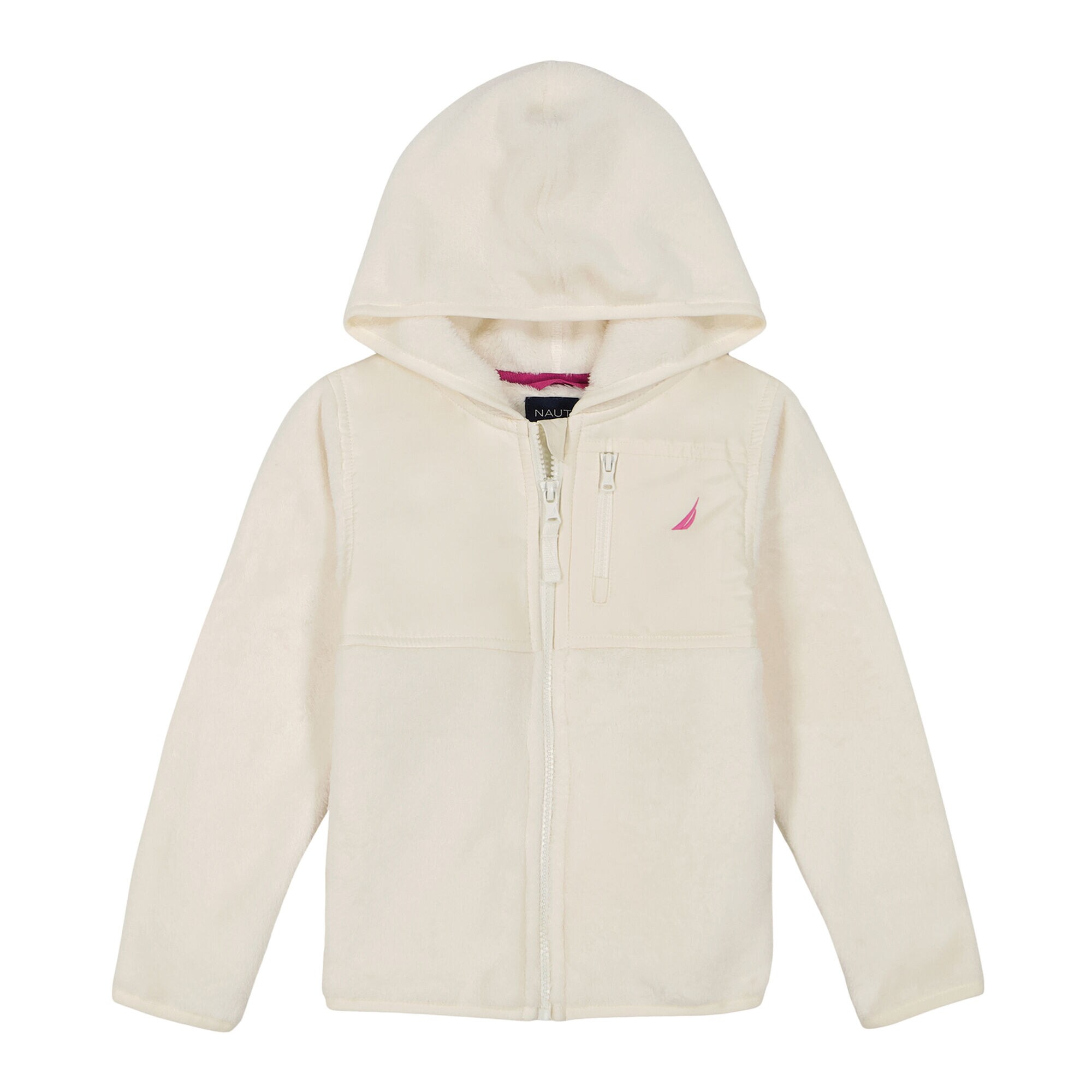 Little Girls' Nautex Full-Zip Hoodie (4-6X),Egret,large