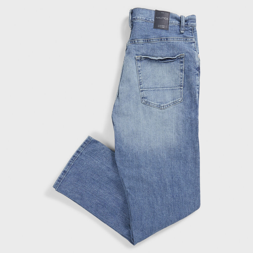 BIG & TALL STRAIGHT FIT STRETCH DENIM,Light Tide Water Wash,large