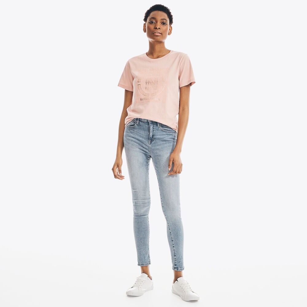 NAUTICA JEANS CO. FOIL LOGO GRAPHIC T-SHIRT,Petal,large