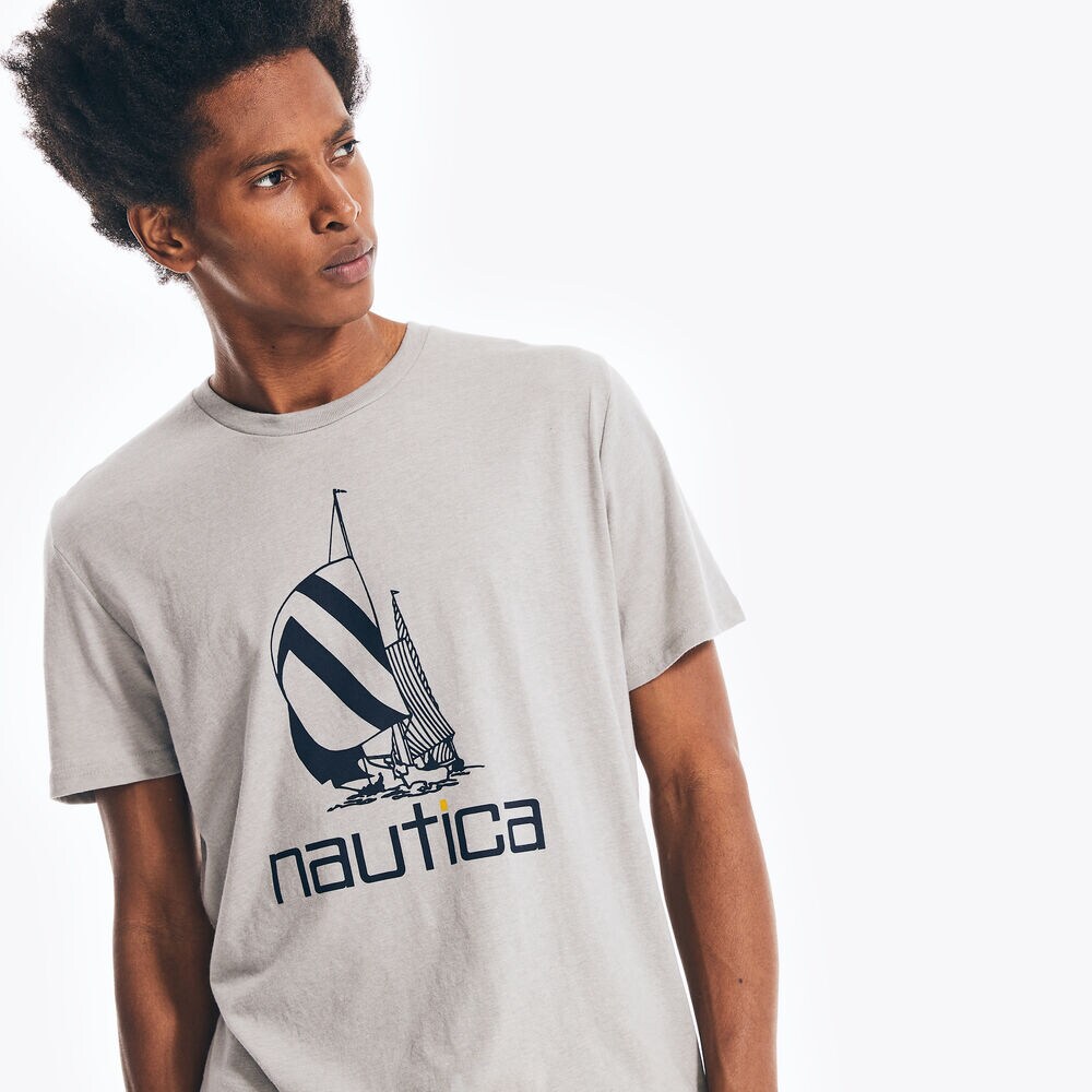 SPINNAKER GRAPHIC T-SHIRT,Grey Heather,large