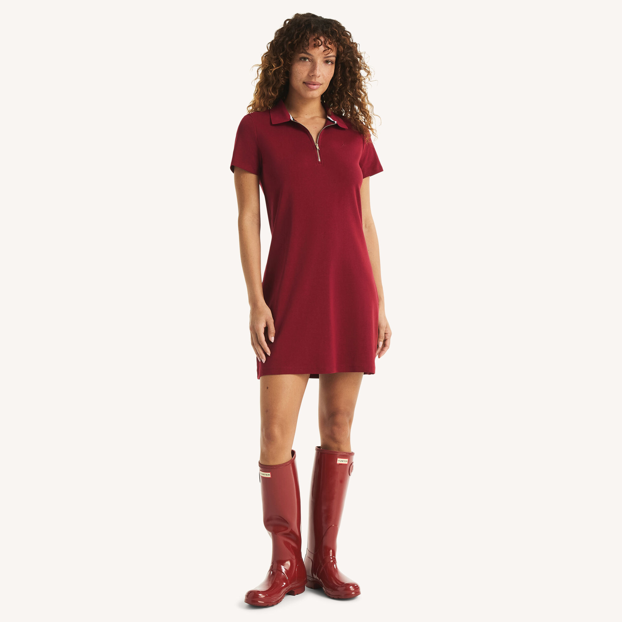 Zip-Up Polo Dress,Macintosh,large