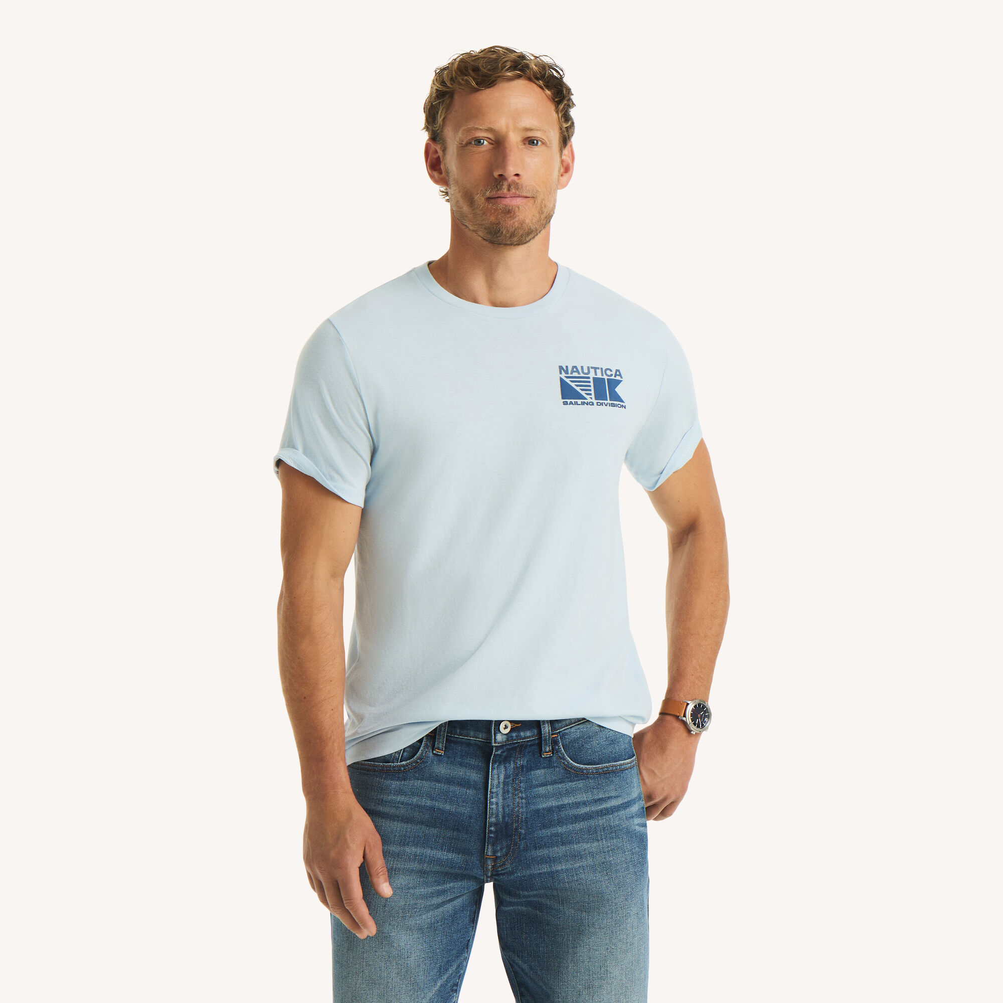 Ocean Regatta Graphic T-Shirt,Ice Blue,large