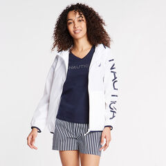 Packable Hooded Windbreaker,Bright White,large