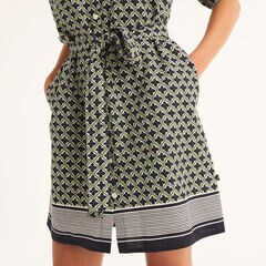 Collar Shirt Dress,Light Olive,large